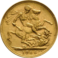 Pièce Souverain Or 1906 Édouard VII P