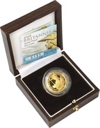 Pièce d'or Britannia quart d'once 2006 dans une boîte