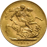 Pièce Souverain Or 1914 Georges V P
