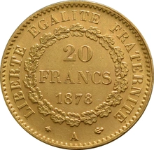 Pièce 20 Francs Or Génie 3ème République en Boîte