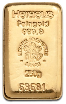 Lingot d'or de 250 grammes - Heraeus