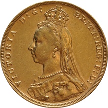 Souverain Or 1892 Victoria Tête Jubilée
