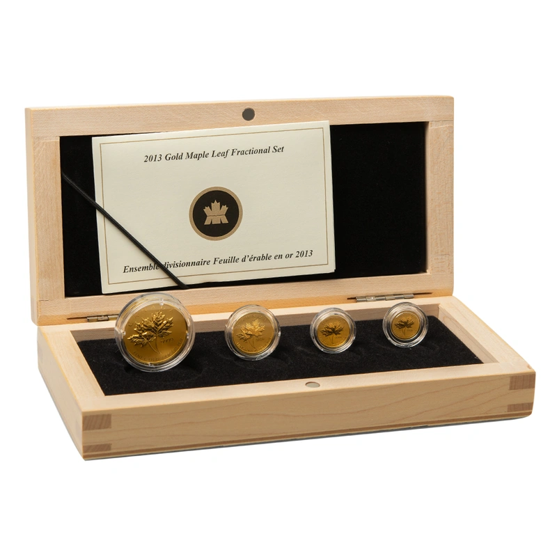 2013 Pure Gold Maple Leaf Fractional Set Boxed