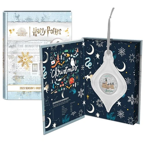 Pièce Harry Potter Argent 1 Once 2023 Meilleurs Vœux en Boîte
