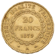 Pièce 20 Francs Or Génie 3ème République 1879 A