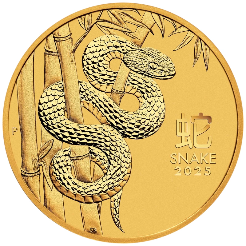 Pièce Perth Mint Lunar Or 1/20 Once 2025 Année du Serpent