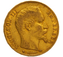 20 Francs Or Napoléon III Tête Nue 1859 BB