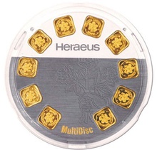 Lingots d'or de 1 gramme - Multidisque Heraeus 10 x 1g