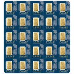 25 x 1g Lingot d'Or PAMP Lady Fortuna Multigram Minted