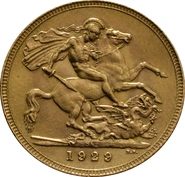 Pièce Souverain Or 1929 Georges V SA