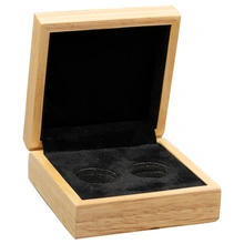 Coffret cadeau en chêne pour 2 souverains ou pièces de 2 quarts d'once