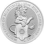 Collection Royal Mint Queen's Beasts en argent de 10 onces 2021 - Le Lion Blanc de Mortimer