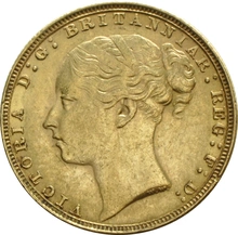 Pièce Souverain Or Victoria Tête Jeune 1876 (Londres)