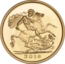 Pièce Quintuple Souverain Or 2016 Brillant Universel en Boîte