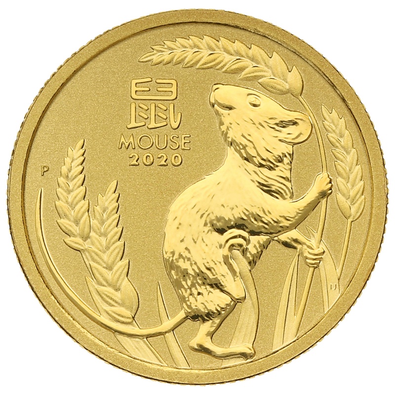 Collection Perth Mint Lunar en or de 1/10 once - 2020 Année de la Souris