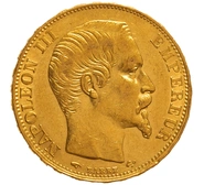Pièce 20 Francs Or Napoléon III Tête Nue 1856 A