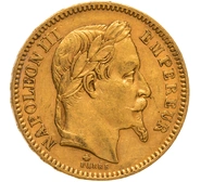 Pièce 20 Francs Or Napoléon III Tête Laurée 1863 A
