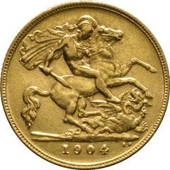 Pièce Demi Souverain Or 1904