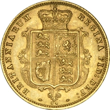 Pièce Demi Souverain Or 1878 Victoria Tête Jeune Revers Armoiries Londres NGC MS61