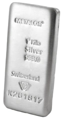 Lingot d'Argent 1Kg Metalor