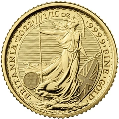 Pièce Britannia Or 1/10 Once 2022