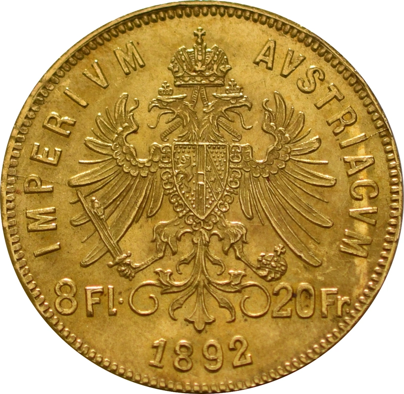 Pièce 20 Francs 8 Florins Or Autrichien