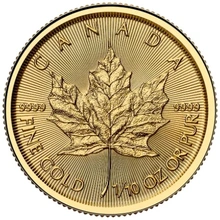 Pièce Maple Leaf Or 1/10 Once 2025