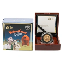 Pièce 50 Pence Or 2019 Wallace et Gromit en Boîte