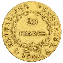 Pièce 20 Francs Or Napoléon I Tète Nue 1806 A