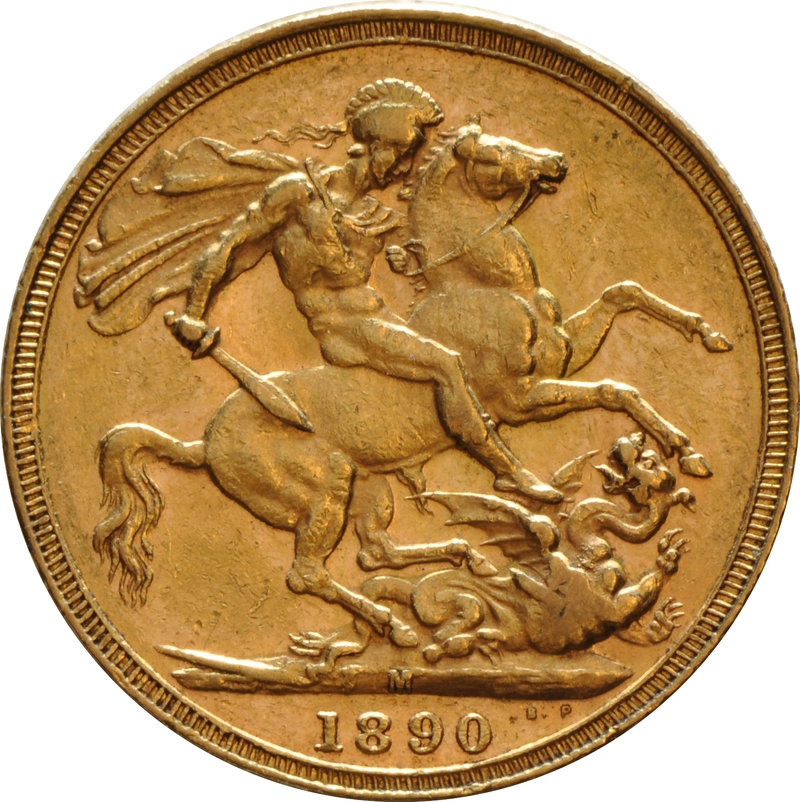 Pièce Souverain Or 1890 Victoria Tête Jubilée (M)