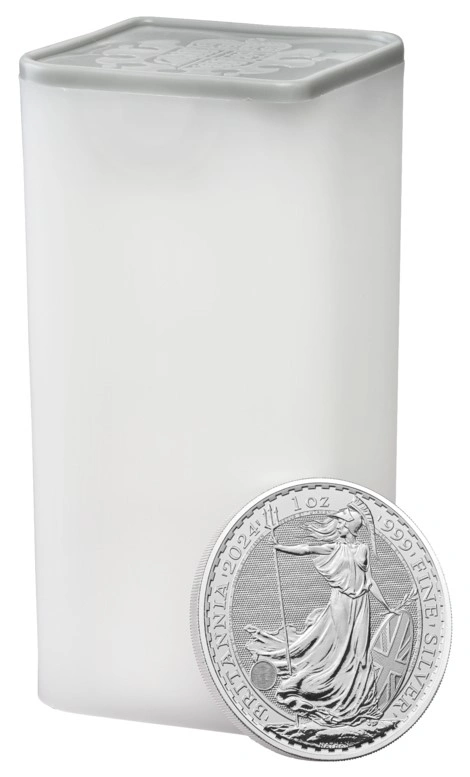 Tube de 25 Pièces Britannia Argent 1 Once 2024