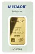 Lingot d'Or 1 Once Metalor