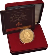 Pièce Quintuple Souverain Or 2000 Reine Mère en Boîte
