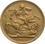 Pièce Souverain Or 1904 Édouard VII Londres