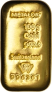 Lingot d'Or 100g Metalor Coulé