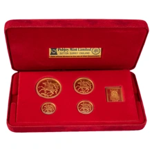 4 Pièces Souverains Or Île de Man 1979 en Boîte