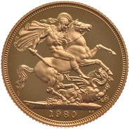 Pièce Souverain Or 1980 BE