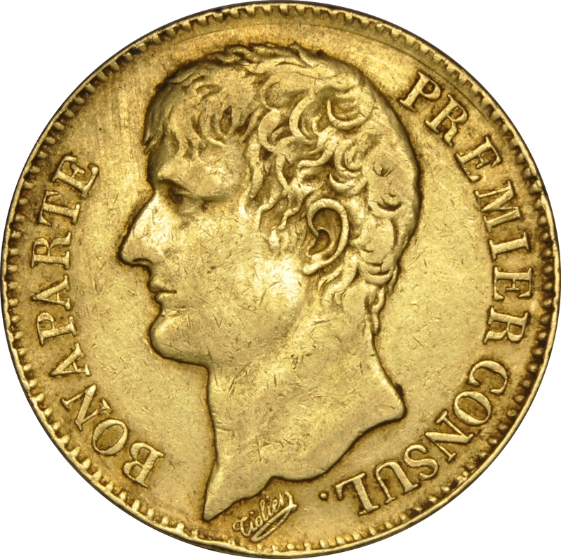Pièce 40 Francs Or Bonaparte Premier Consul Tête Nue 1802 à 1804