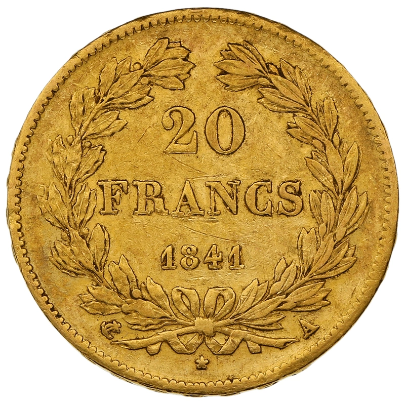 Pièce 20 Francs Or Louis-Philippe Tête Laurée 1841 A