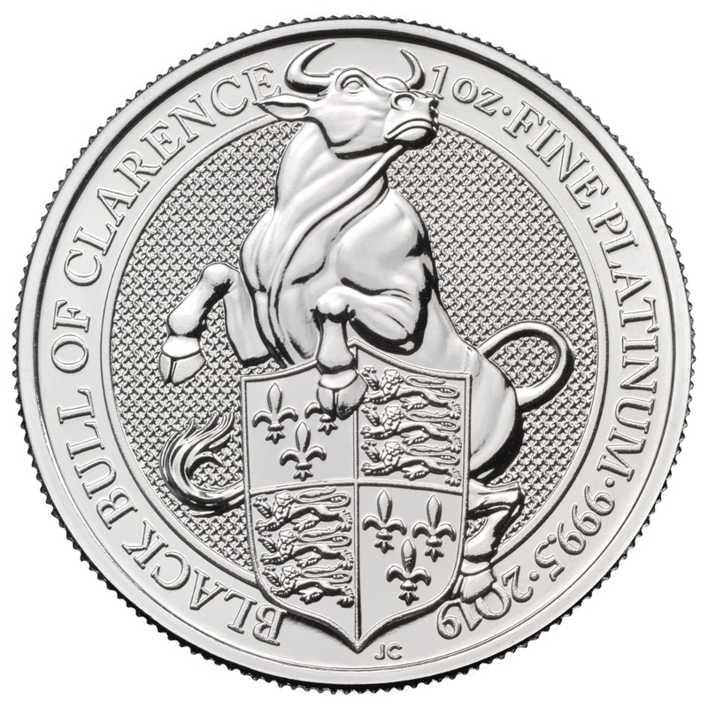 Royal Mint Queen's Beasts de 1 Once en Platine 2019 le Taureau Noir