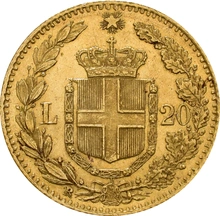 Pièce 20 Lire Or Italienne Umberto I
