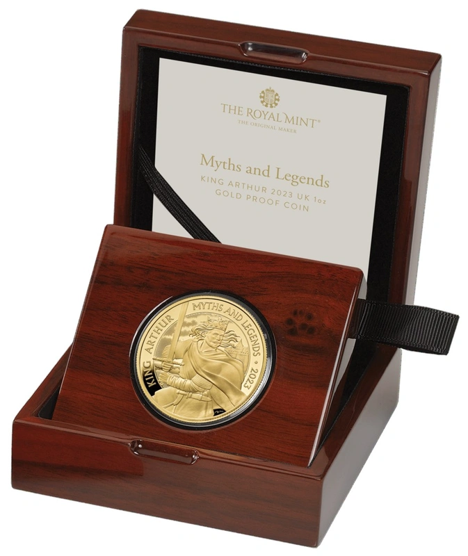 2023 Myths and Legends King Arthur 1oz Gold Proof Coin Boxed