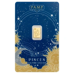 0.5g Lingot d'Or PAMP Zodiac Pisces Minted