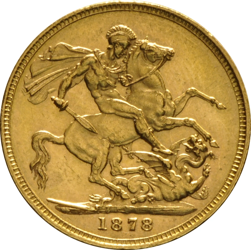 Pièce Souverain Or 1878 Victoria Tête Jeune M