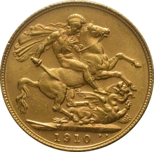 Pièce Souverain Or 1910 Édouard VII Londres