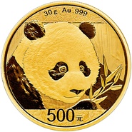 Panda en or de 30 grammes - 2018