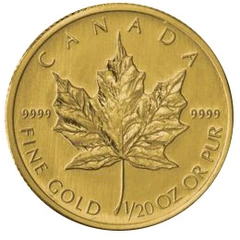 Pièce Maple Leaf Or 1/20 Once Notre Choix
