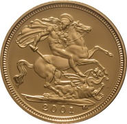 Demi-souverain en or - 2001 (Finition particulière)