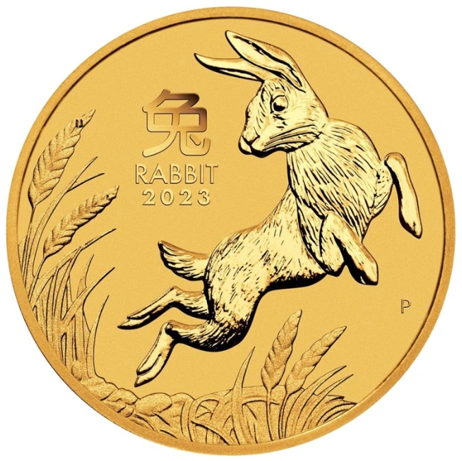 Pièce Perth Mint Lunar Or 1/20 Once 2023 Année du Lapin