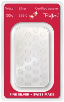 Lingot d'Argent 100g Argor-Heraeus